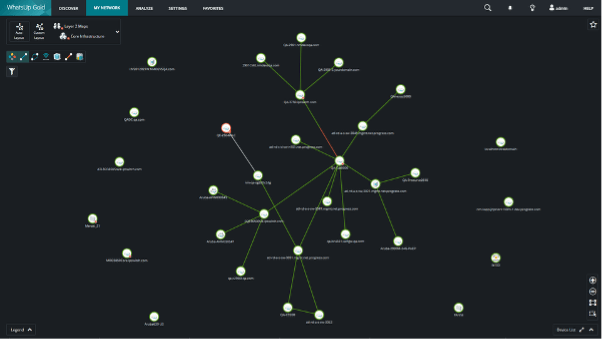 Abbildung des Dasboards des Netzwerk Mapping Tools