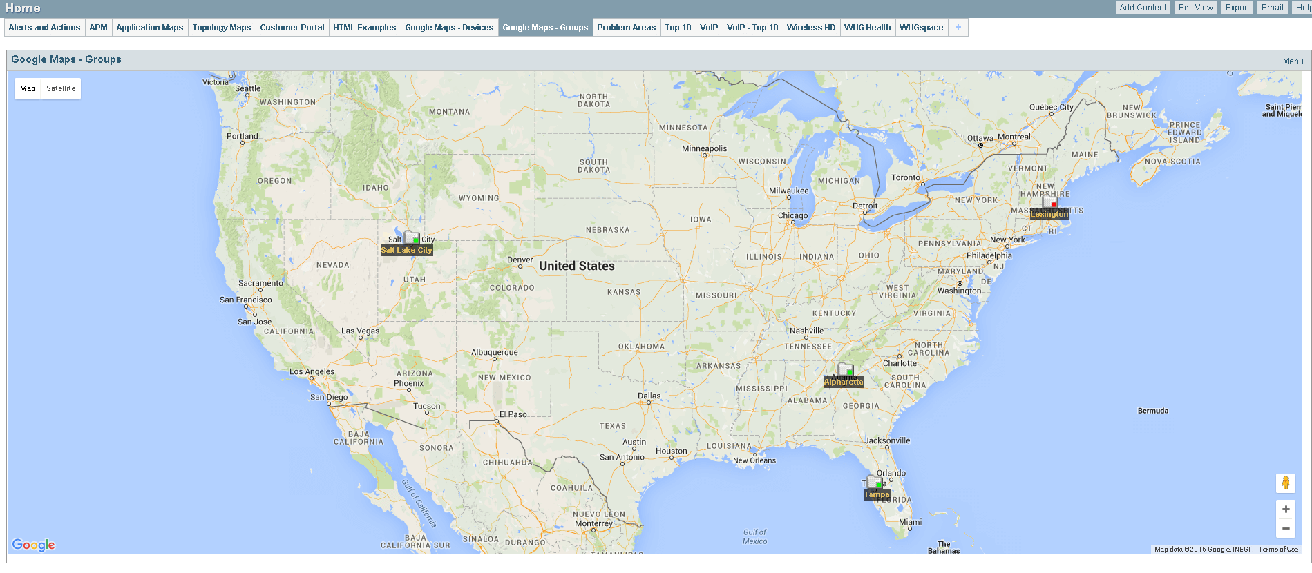 Integrate WhatsUpGold with Google Maps